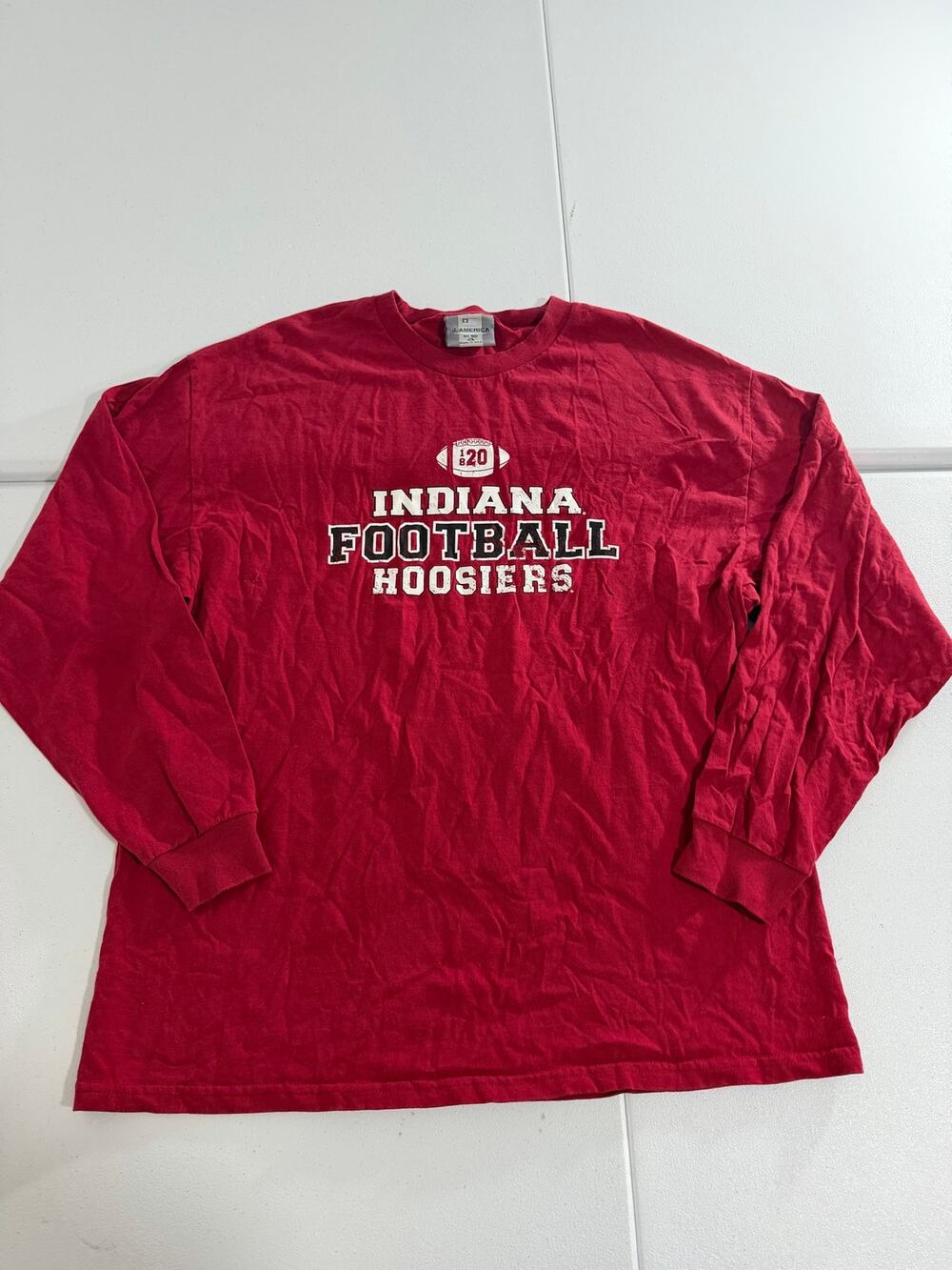 Indiana Hoosiers Football Long Sleeve T-Shirt Mens XL Crimson Red